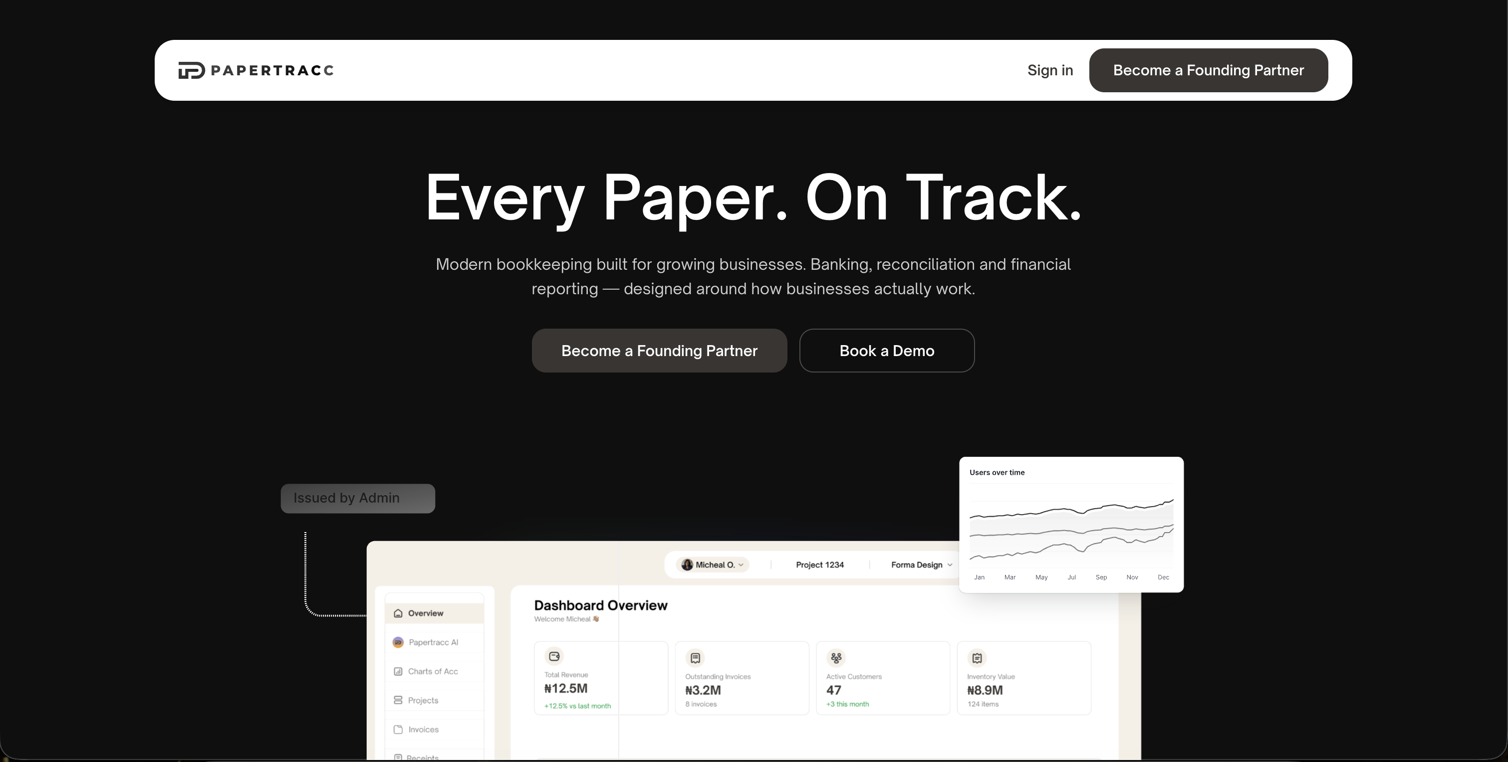 Papertracc product interface preview
